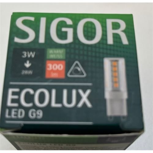 SIGOR Stiftsocke LUXAR G9 LED 3W 300lm 2700K dimmbar