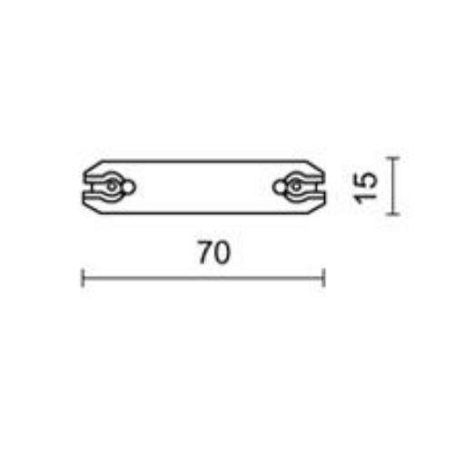 2~TRACK 240V Linearverbinder-ISOLIERT L70 18x18mm