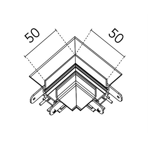 FLOS Architectural Tracking-Magnet Einbauprofil 90o Mechanische Ecke