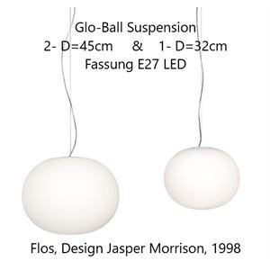 FLOS Pendelleuchte GLO-BALL S1/S2 E27 Glasschirm