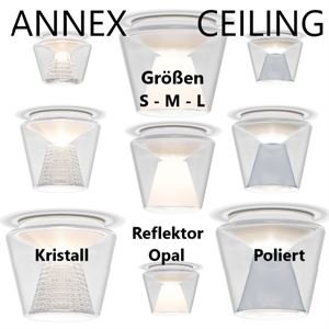 SERIEN ANNEX Ceiling S/M/L LED 9W-34W 1020lm-3850lm dim.