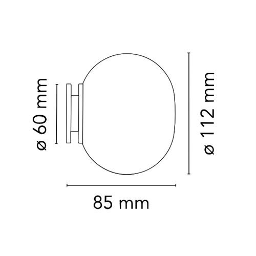FLOS MINI GLO-BALL C/W Mirror G9 D=112 Bohrung 35mm