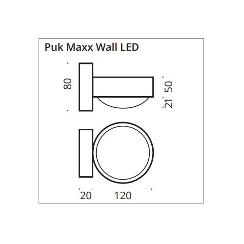 Top Light Puk Maxx Wall LED 2x12W Edition Black Glas/Linse