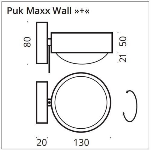 Top Light Puk Maxx Wall +LED 2x12W 2700K drehbar
