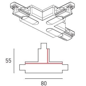 NORDIC*ALUMINIUM 1~T-Verbinder Schutzleiter Innen/Rechts B=80T=55cm