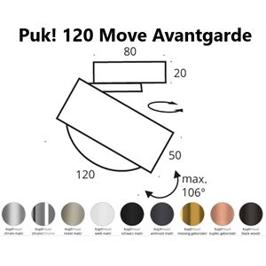 Top Light Puk! 120 Move Avantgarde 1x10W 831Lm 2700K
